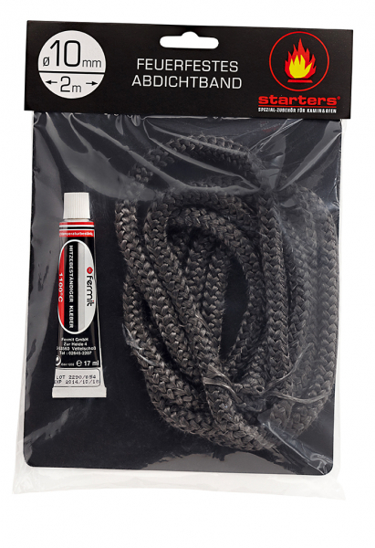 Feuerfeste Ofendichtschnur, 2 m, Ø 10 mm